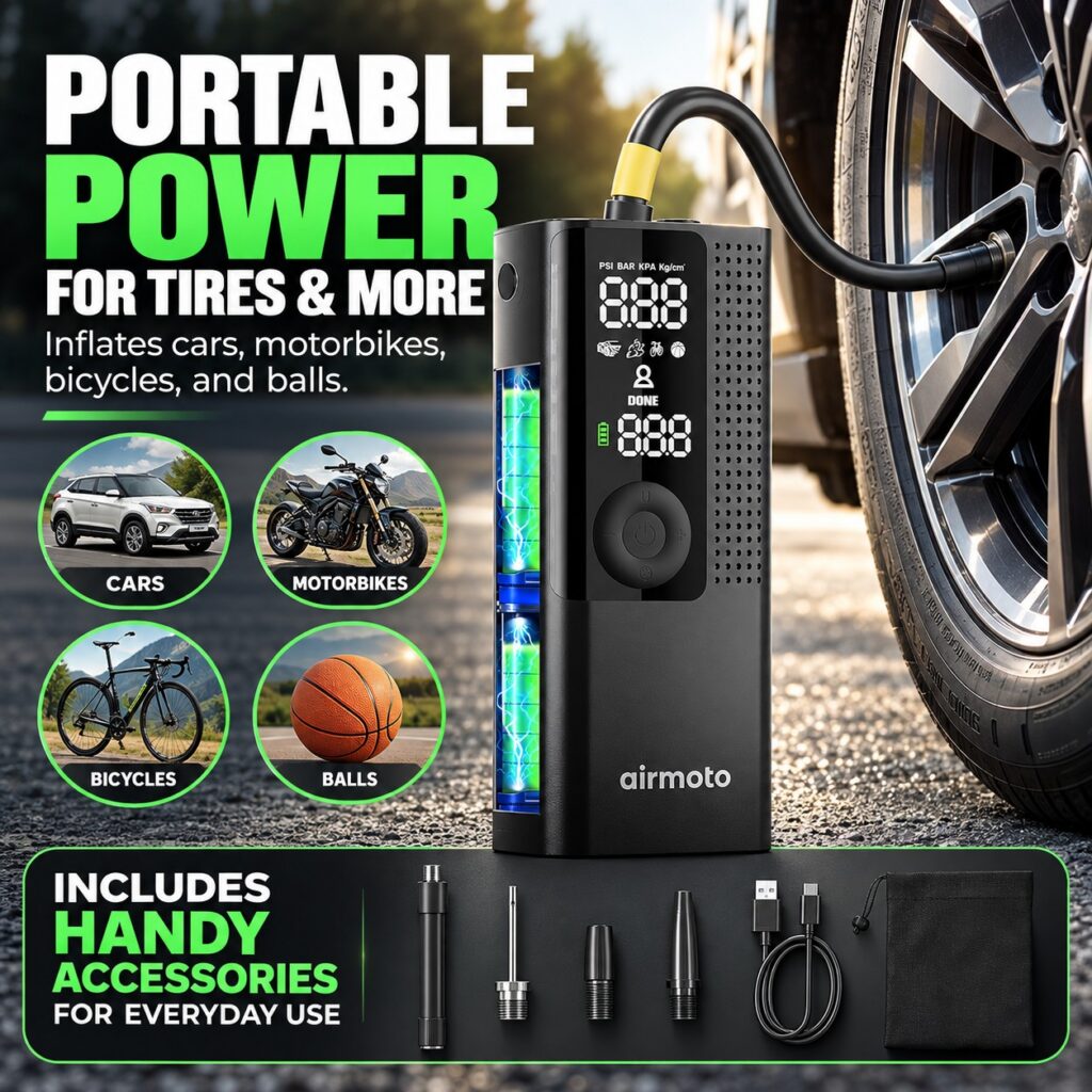 Best Tire Inflator Portable Air Compressor for Bikes, E-Bikes and Bicycles